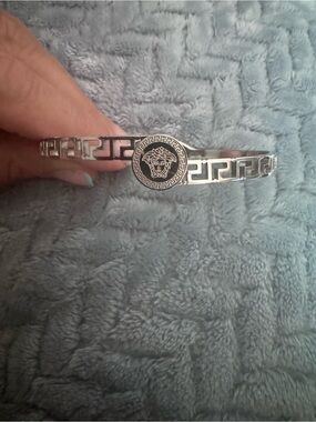Fashion Jewelry Silver Greco Medusa Bangle Bracelet